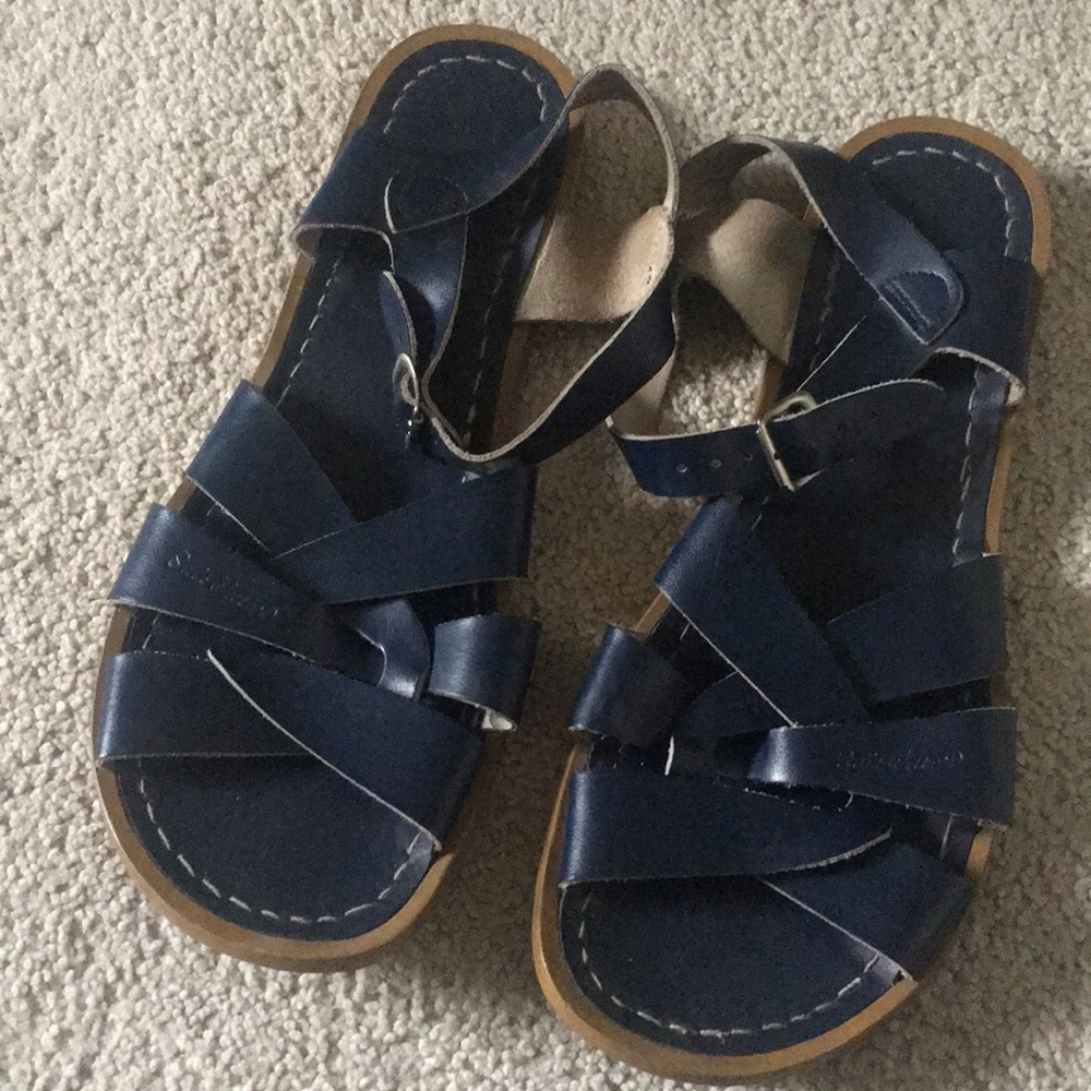 Navy saltwater sandals